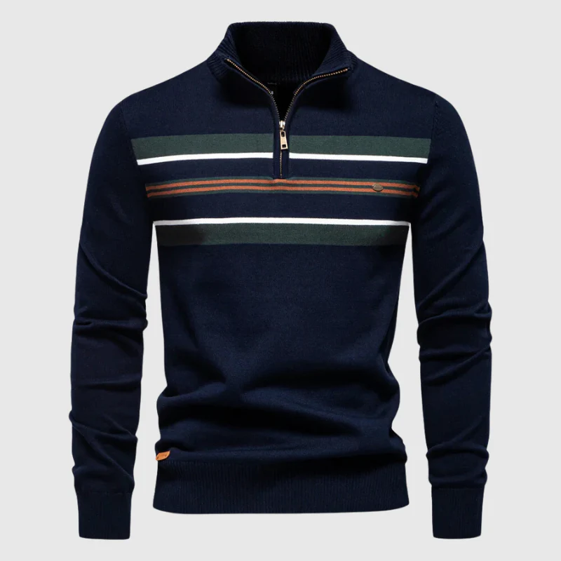 Moderner Herren Reißverschluss-Strickpullover - Image 4