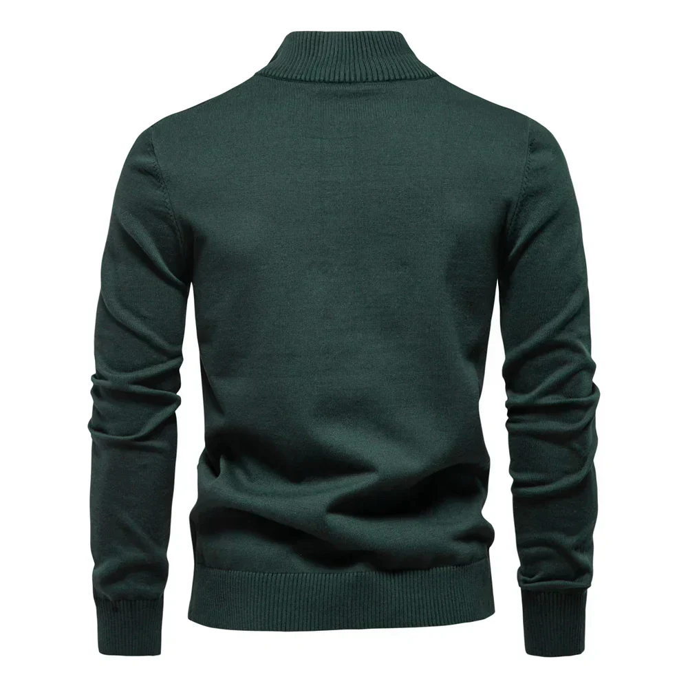 Moderner Herren Reißverschluss-Strickpullover - Image 6
