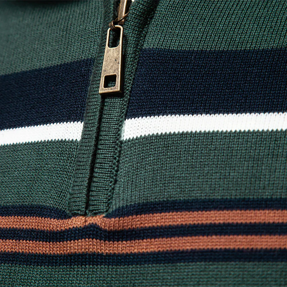 Moderner Herren Reißverschluss-Strickpullover - Image 8