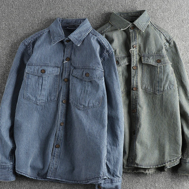 Klassisches Denim Herrenhemd in Vintage-Look - Image 4