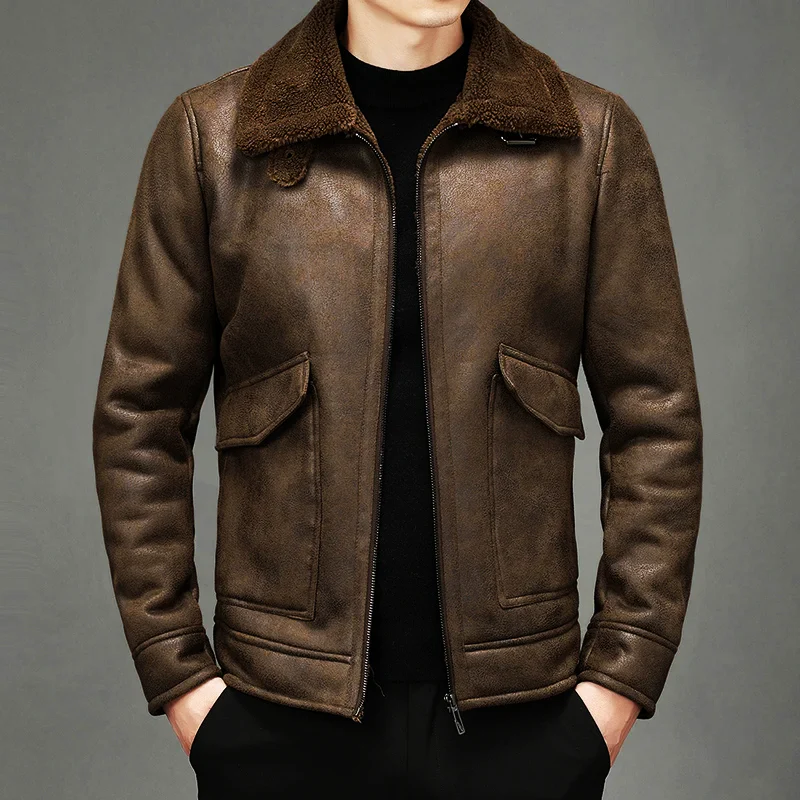 Elegante Herren Lederjacke im Vintage-Stil
