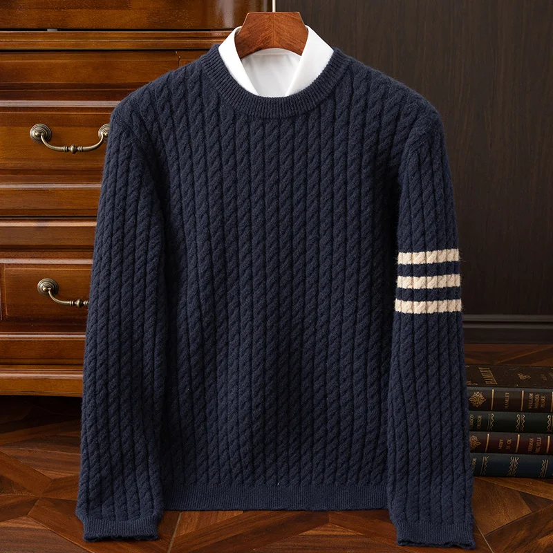 Herren Zopfstrick Pullover in Wollmischung - Image 2