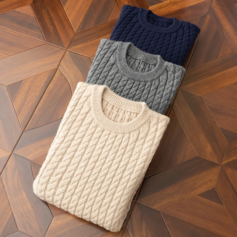 Herren Zopfstrick Pullover in Wollmischung - Image 4
