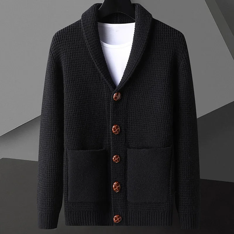 Herren Winter-Strickjacke aus Wolle - Vintage Casual Style - Image 5