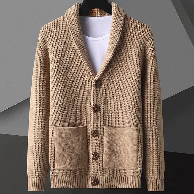 Herren Winter-Strickjacke aus Wolle - Vintage Casual Style - Image 7