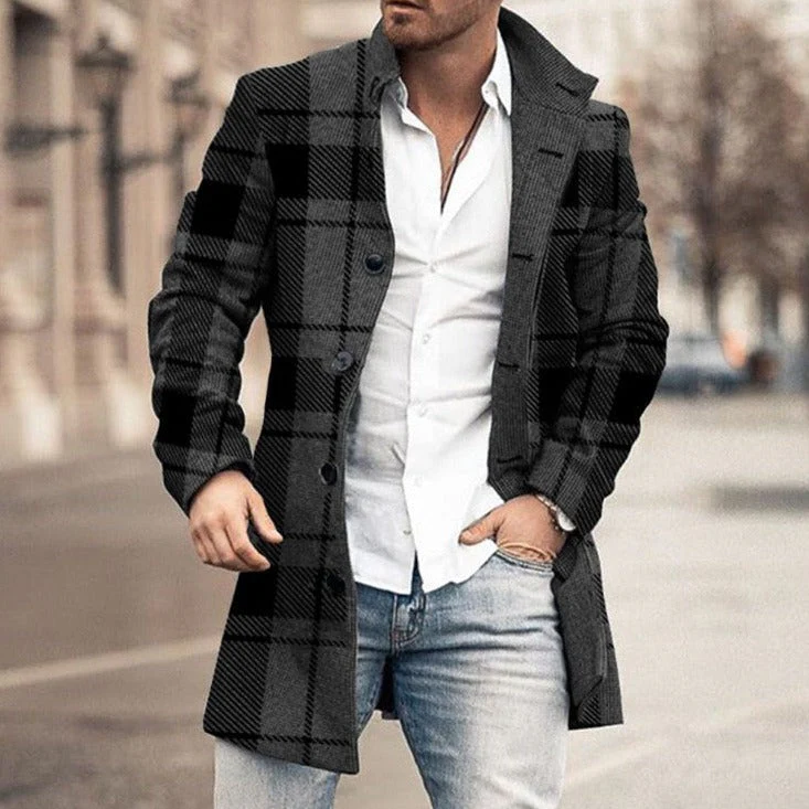 Warme Herren-Winterjacke mit Kragen