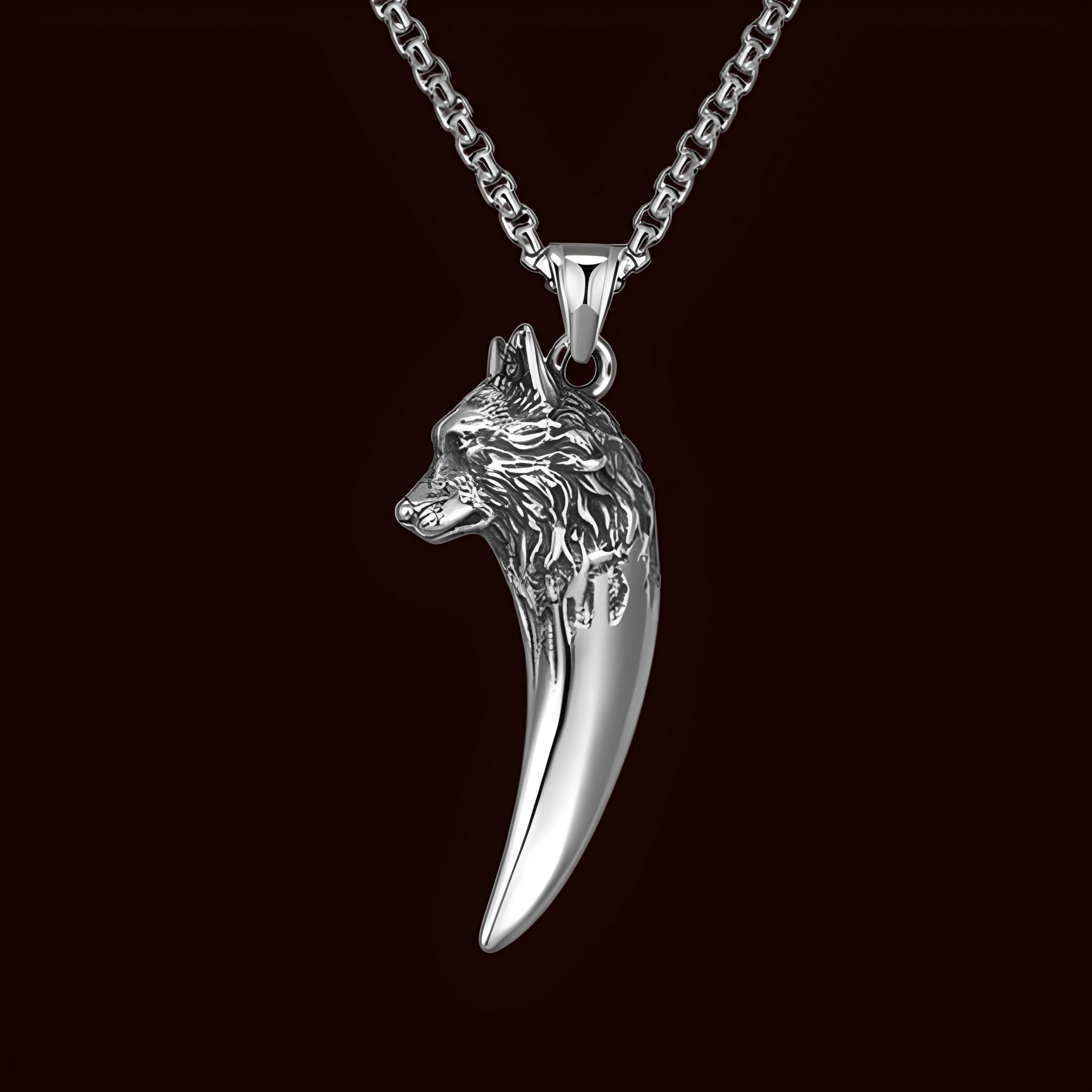 Stylische Herren Wolfskette