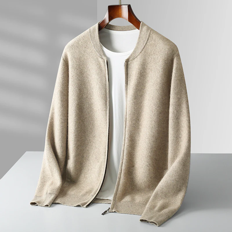 Herren Woll-Strickjacke mit Reißverschluss - Hochwertig & Warm - Image 2