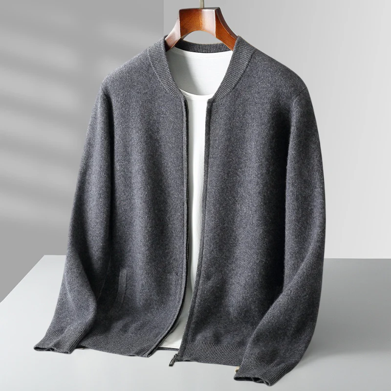 Herren Woll-Strickjacke mit Reißverschluss - Hochwertig & Warm - Image 3