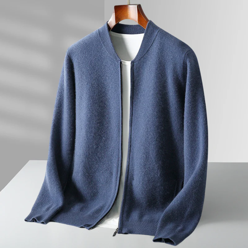 Herren Woll-Strickjacke mit Reißverschluss - Hochwertig & Warm - Image 4