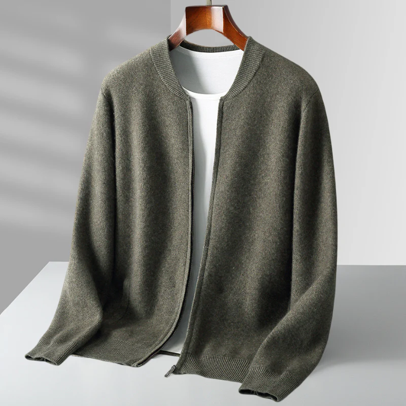 Herren Woll-Strickjacke mit Reißverschluss - Hochwertig & Warm - Image 5