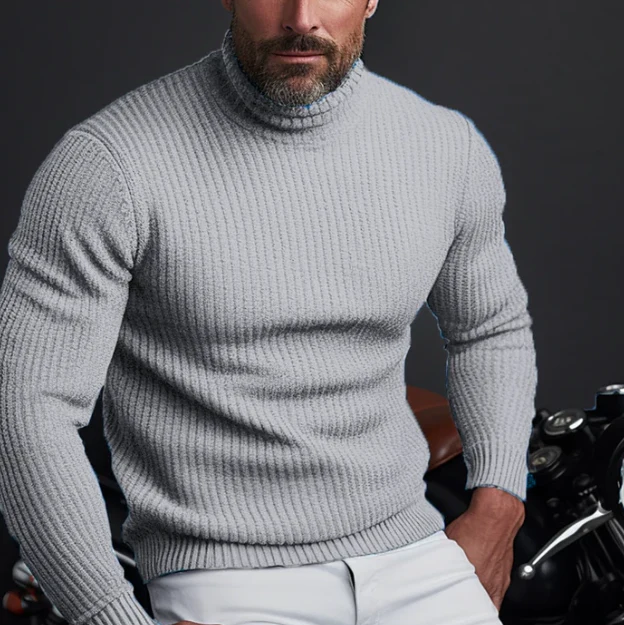 Hochwertiger Herren Designer Rollkragenpullover - Image 2