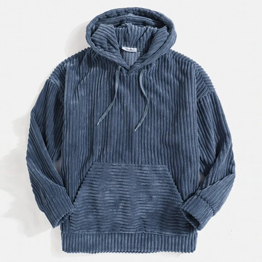 Hochwertige Cord-Kapuzenjacke für Herren