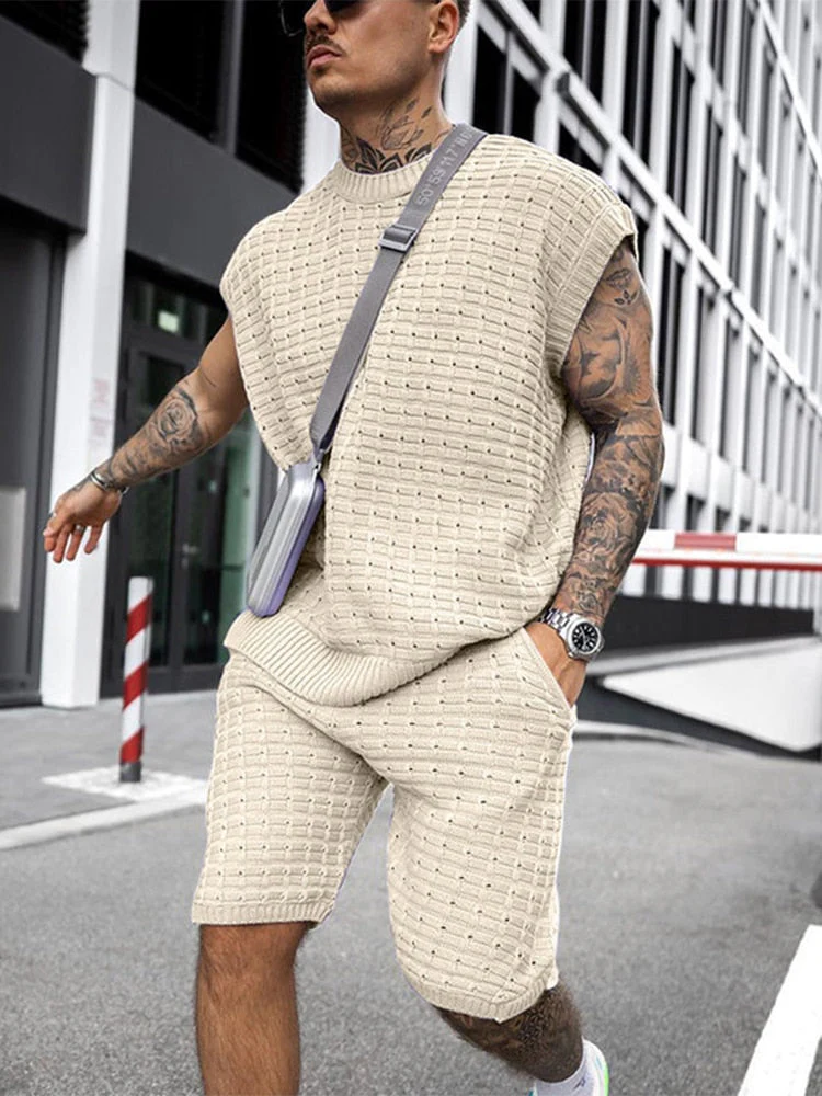 Hochwertiges gestrickte Herren Freizeit Set für den Sommer - Image 3