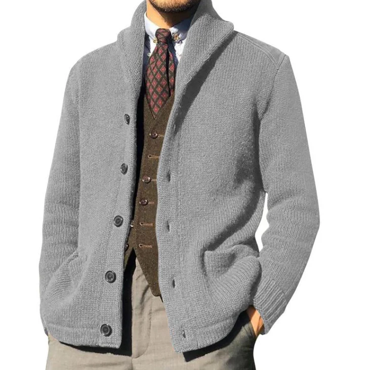 Klassisch gestrickte Herren Jacke mit Knöpfen - Image 3