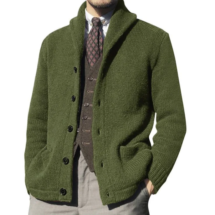 Klassisch gestrickte Herren Jacke mit Knöpfen - Image 5