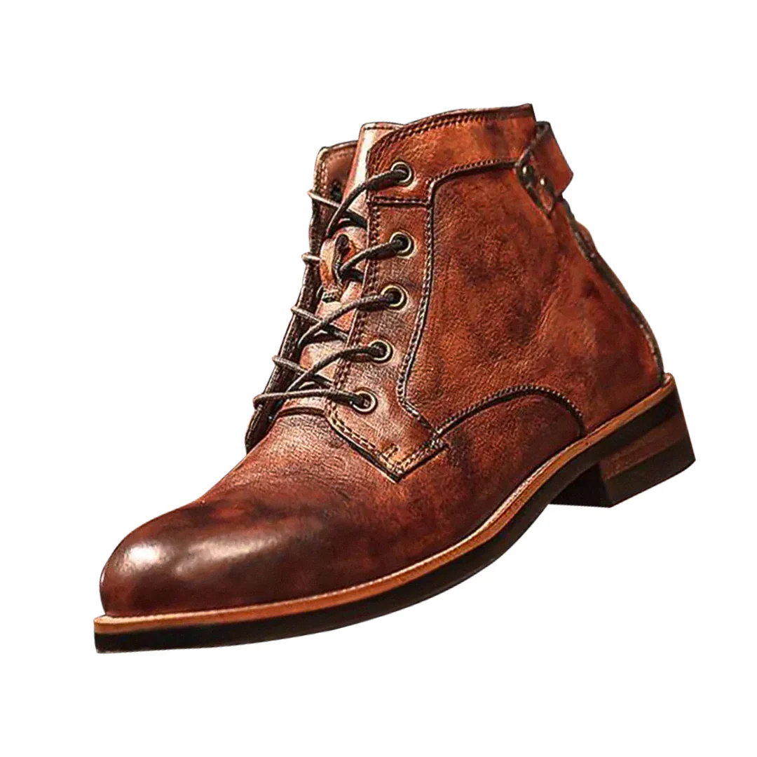 Klassische Retro Leder Stiefel für Herren - Image 2