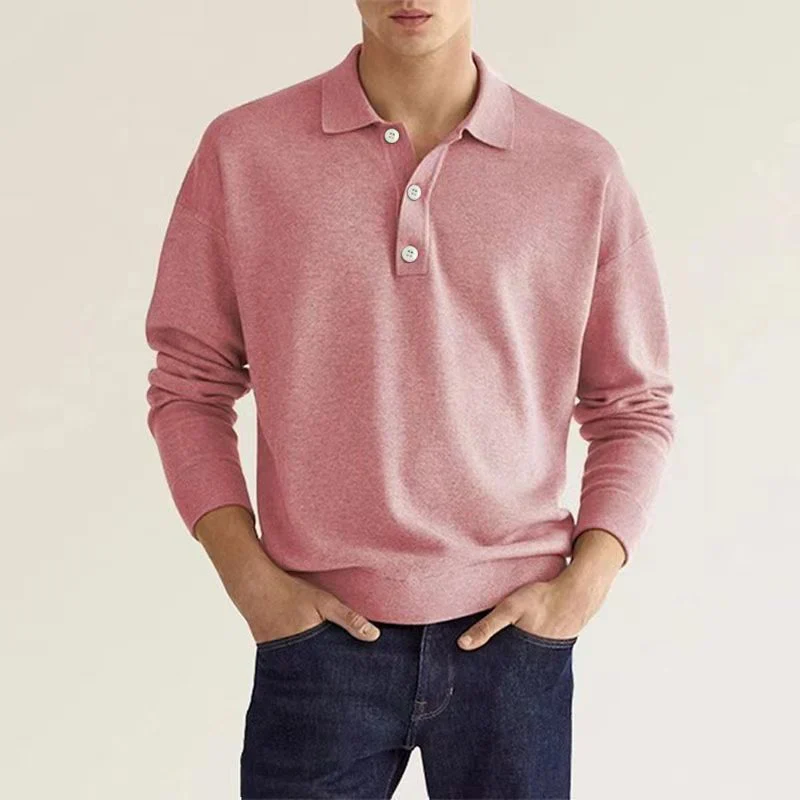 Klassisches Langarm Polo-Shirt für Herren - Image 3