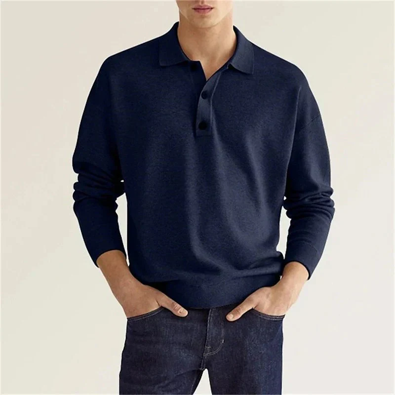 Klassisches Langarm Polo-Shirt für Herren - Image 5