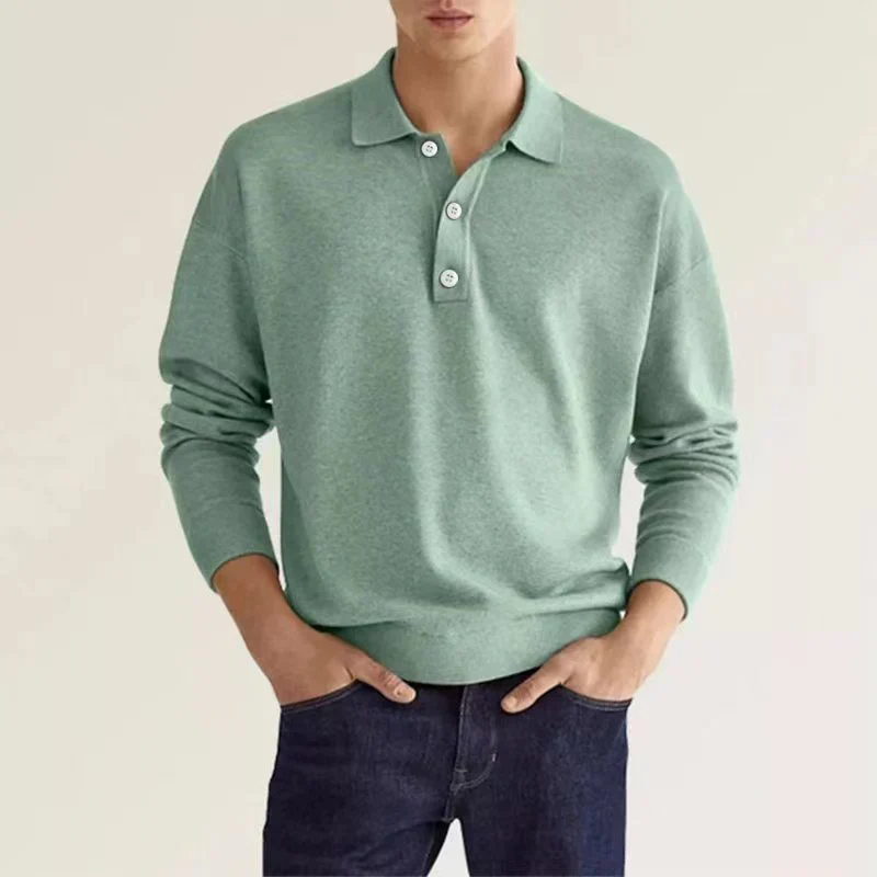 Klassisches Langarm Polo-Shirt für Herren - Image 6
