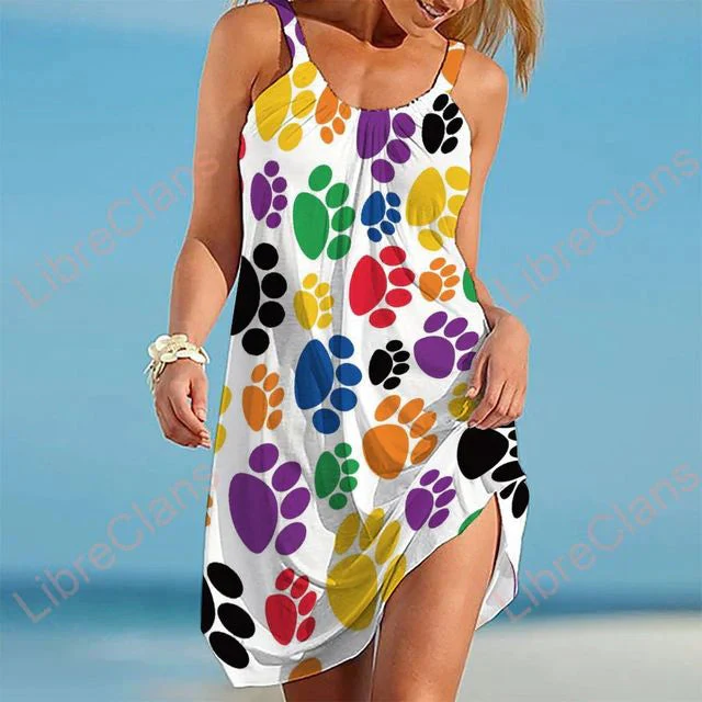 Damen Kleid mit Pfotenabdrücke - Image 3