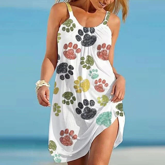 Damen Kleid mit Pfotenabdrücke - Image 4