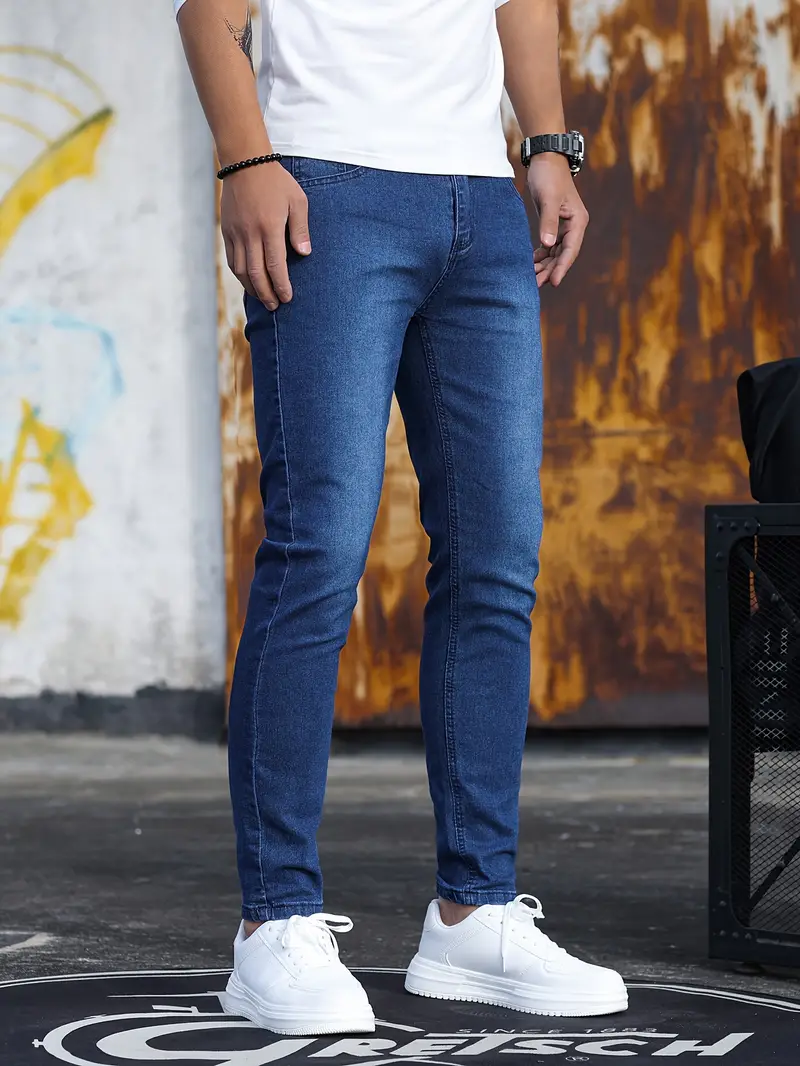 Lässige Herren Skinny Jeans aus mittelschwerem Stretch-Denim - Image 4