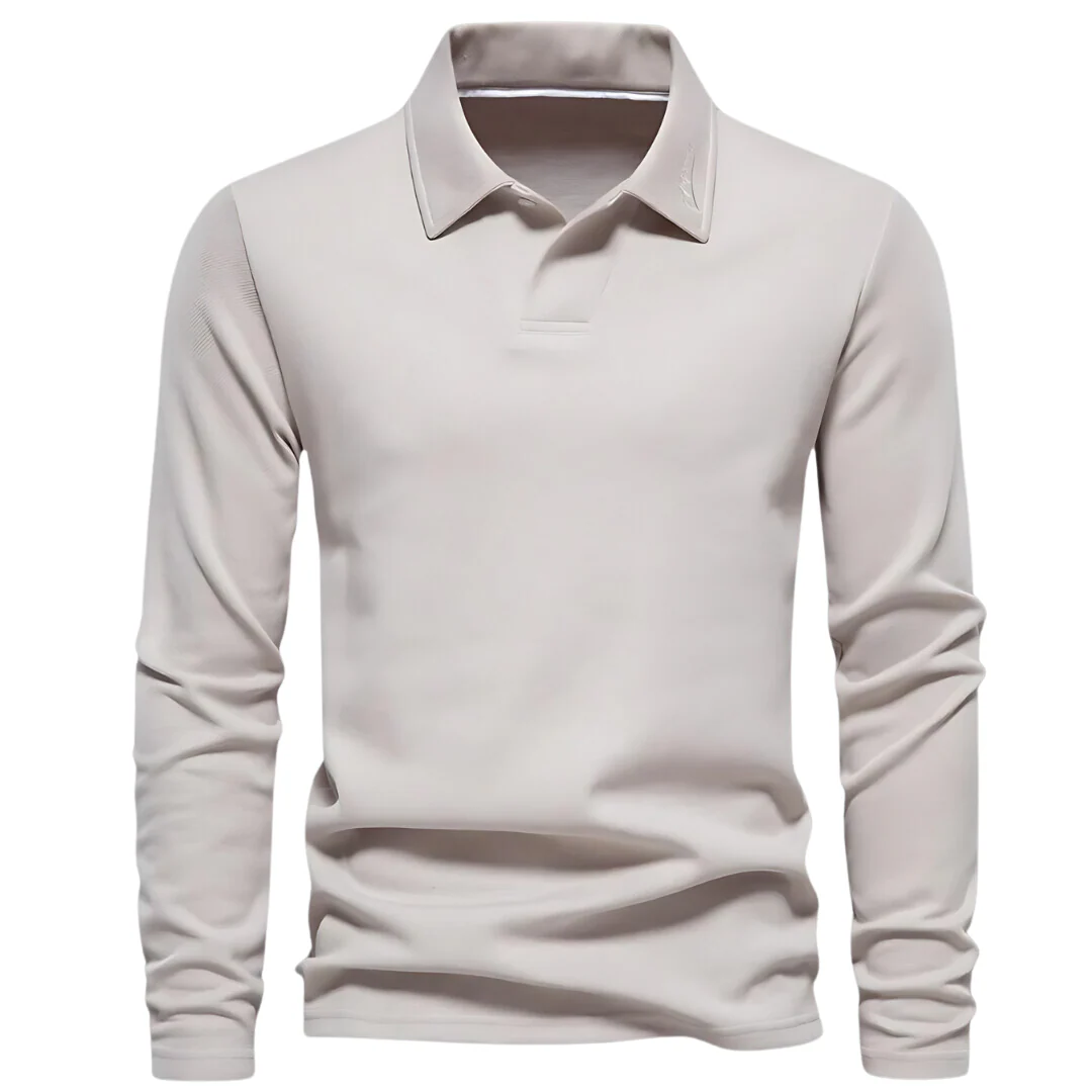 Langes stylisches Herren-Poloshirt mit klassischem Kragen - Image 3