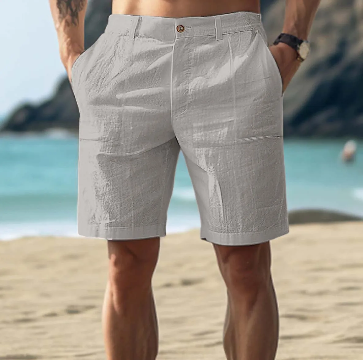 Lässige Herren Leinen Shorts für entspannte Sommertage - Image 3