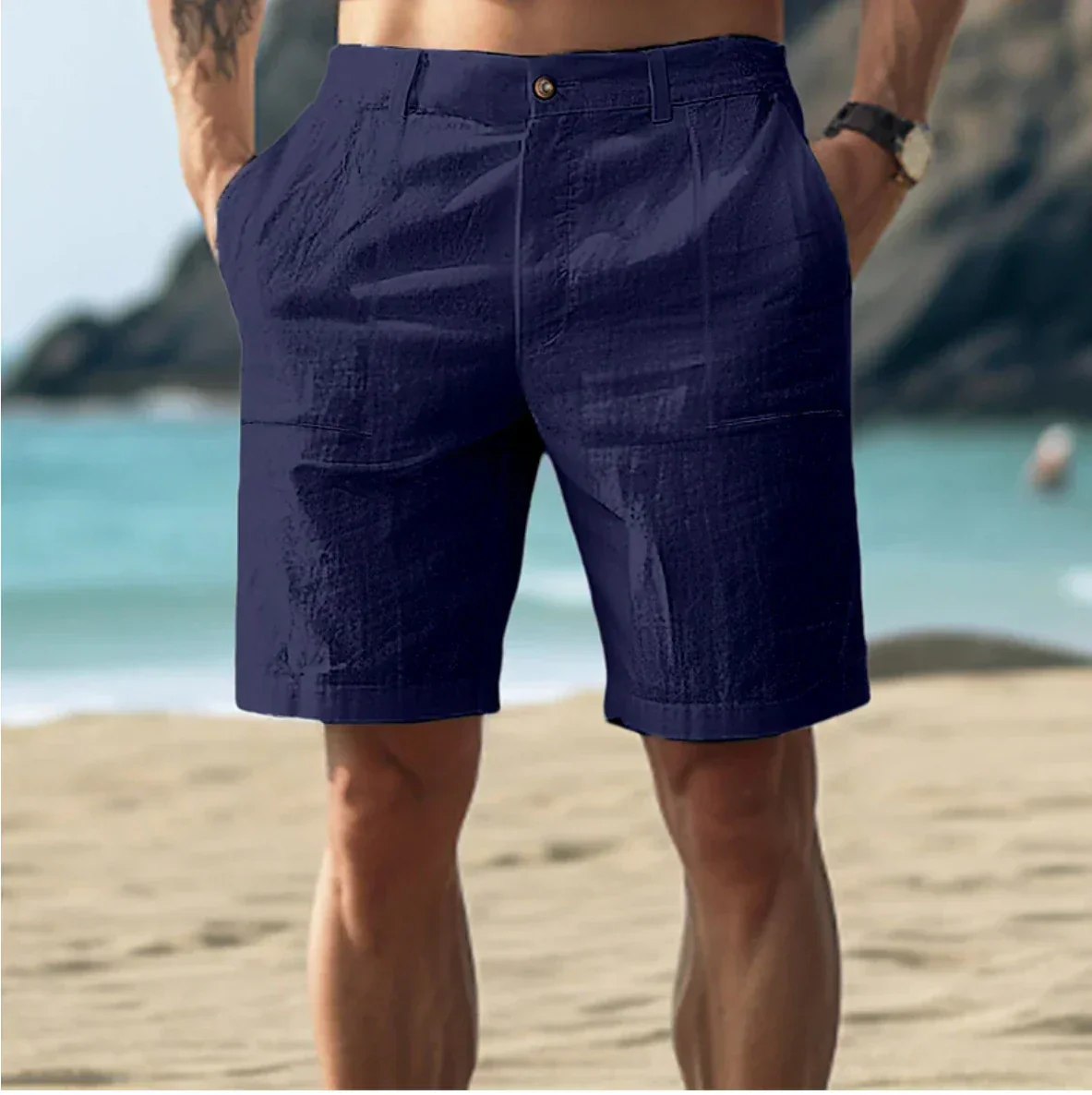 Lässige Herren Leinen Shorts für entspannte Sommertage - Image 4