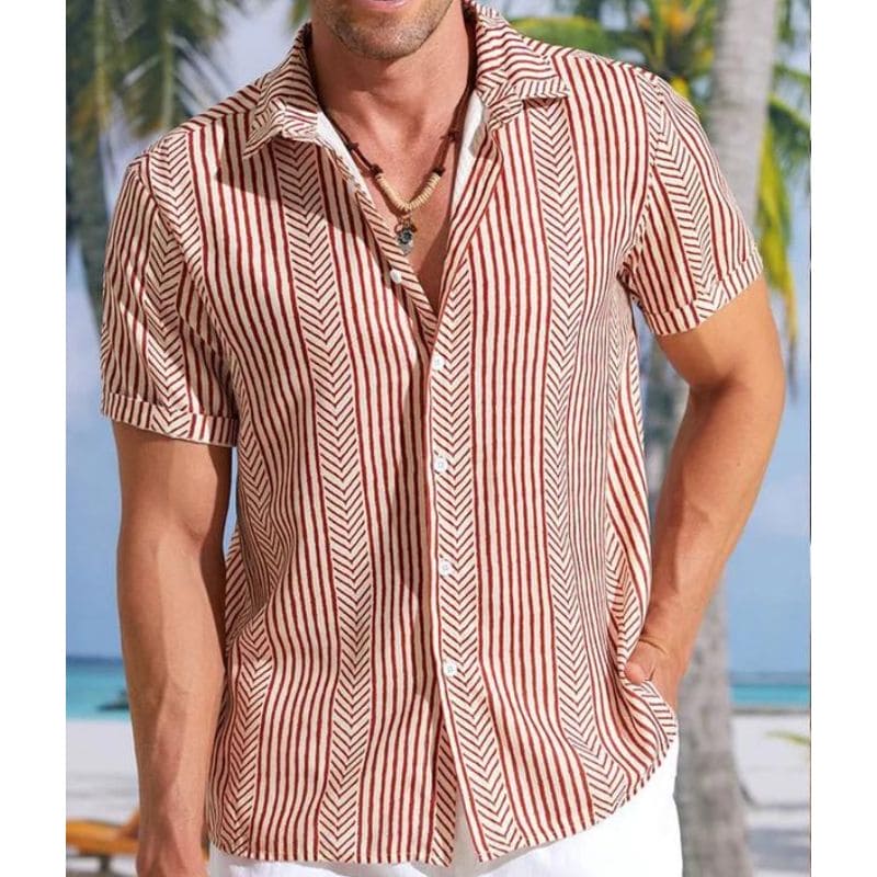 Lässiges Herren kurzarm Hemd im stylischen Retro Look - Image 2