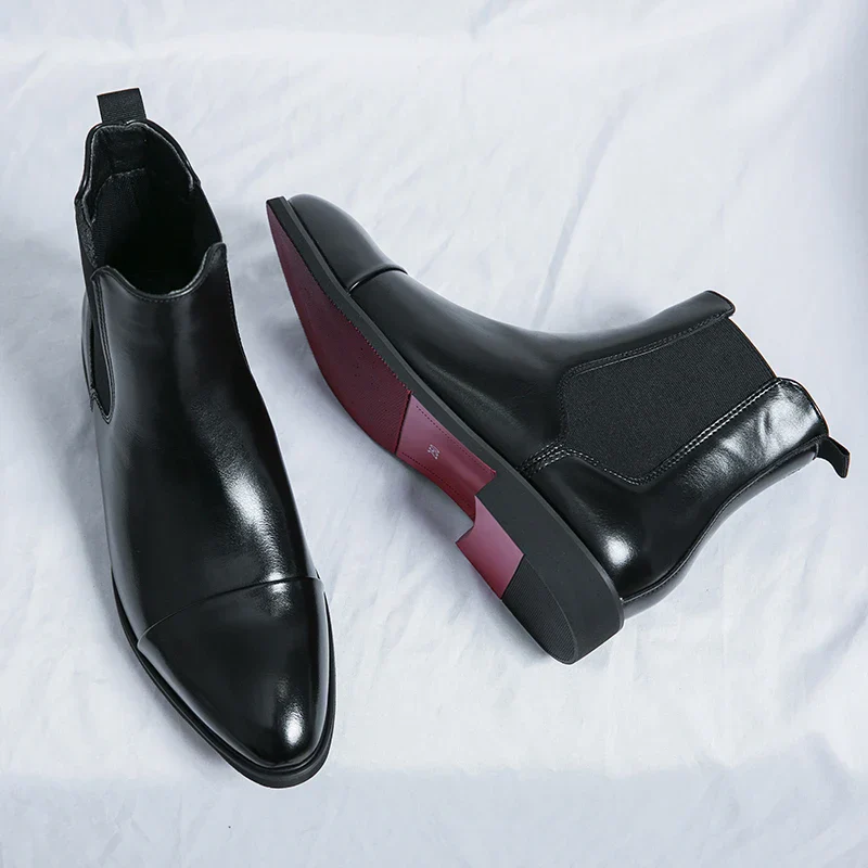 Hochwertige Leder Chelsea Stiefel für Herren - Image 3
