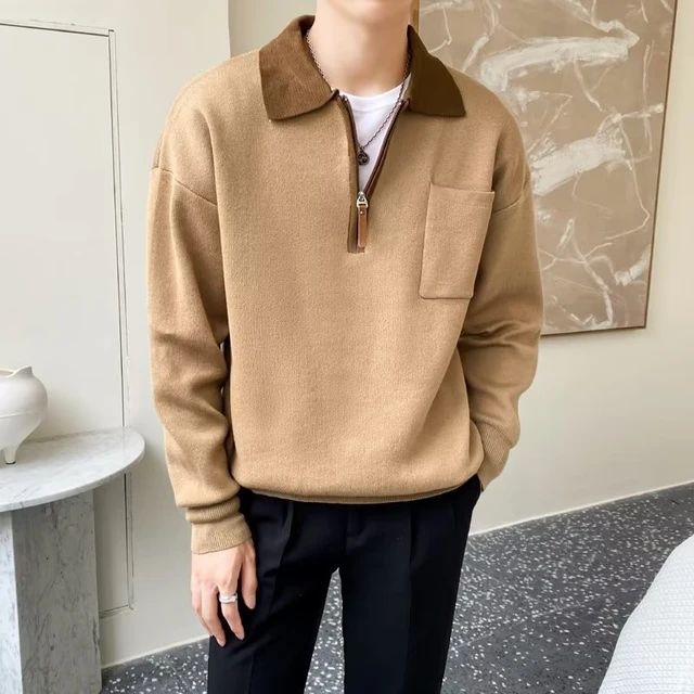 Komfortabler Premium Herren Pullover mit Half Zip Reverse Kragen - Image 3