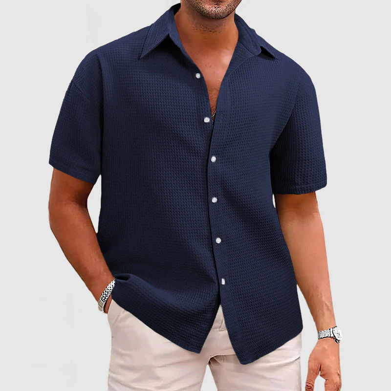 Elegantes & Komfortables Herren Hemd im Waffel-Strickmuster - Image 11