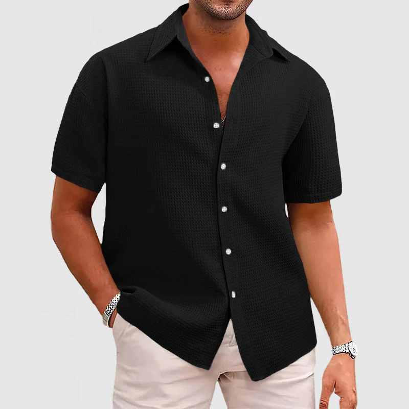 Elegantes & Komfortables Herren Hemd im Waffel-Strickmuster - Image 12