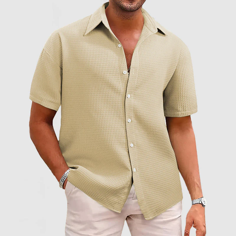 Elegantes & Komfortables Herren Hemd im Waffel-Strickmuster - Image 8
