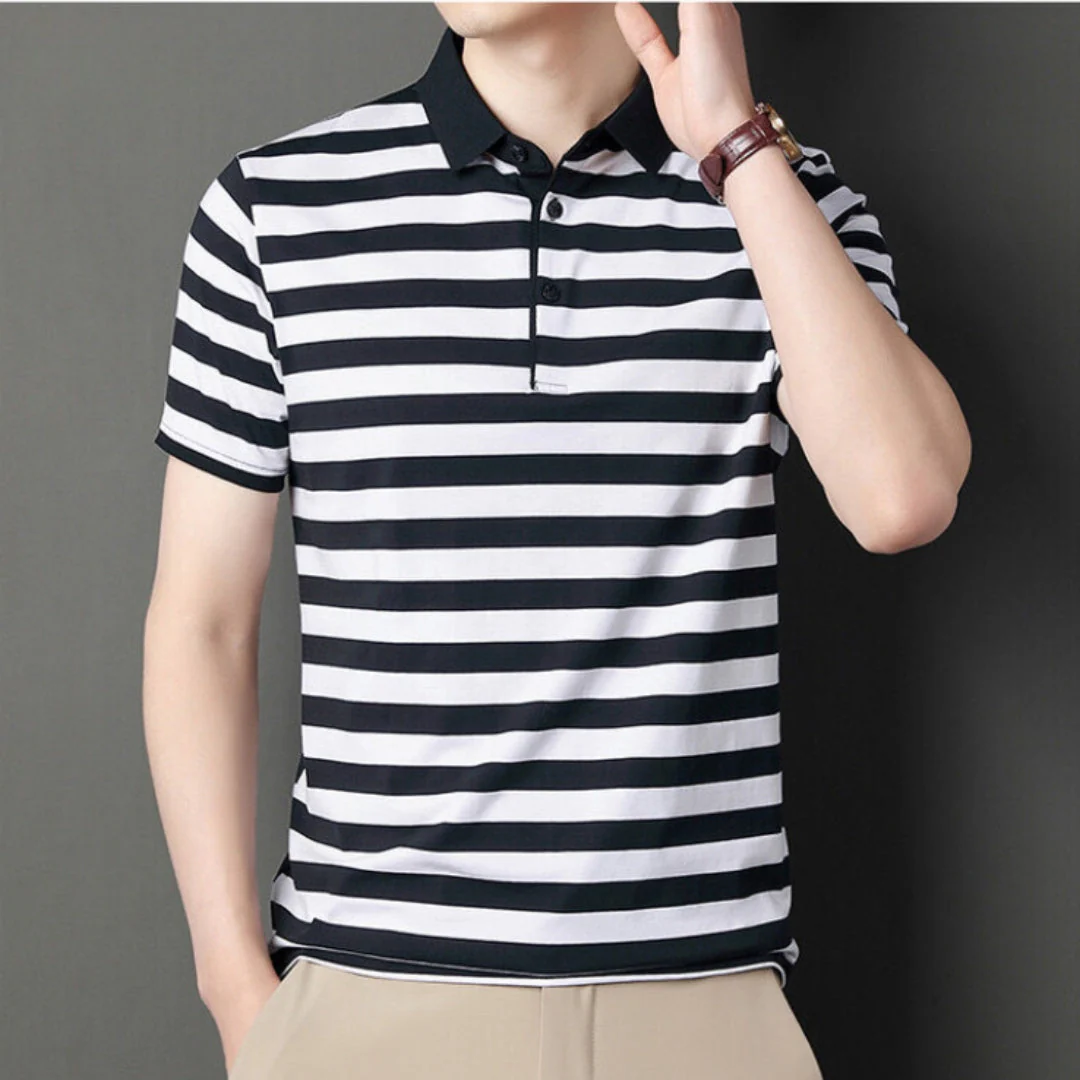 Klassisches Streifen Herren Polo Shirt - Image 2