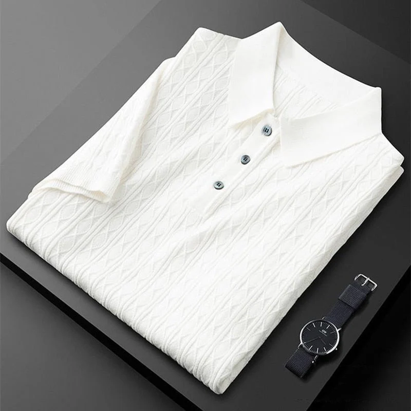 Eleganter Herren Polo mit Diamantknit - elegant und einzigartig - Image 9