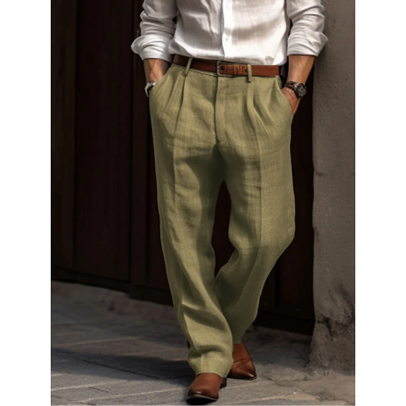 Plissierte Herren Leinenhose - Image 5