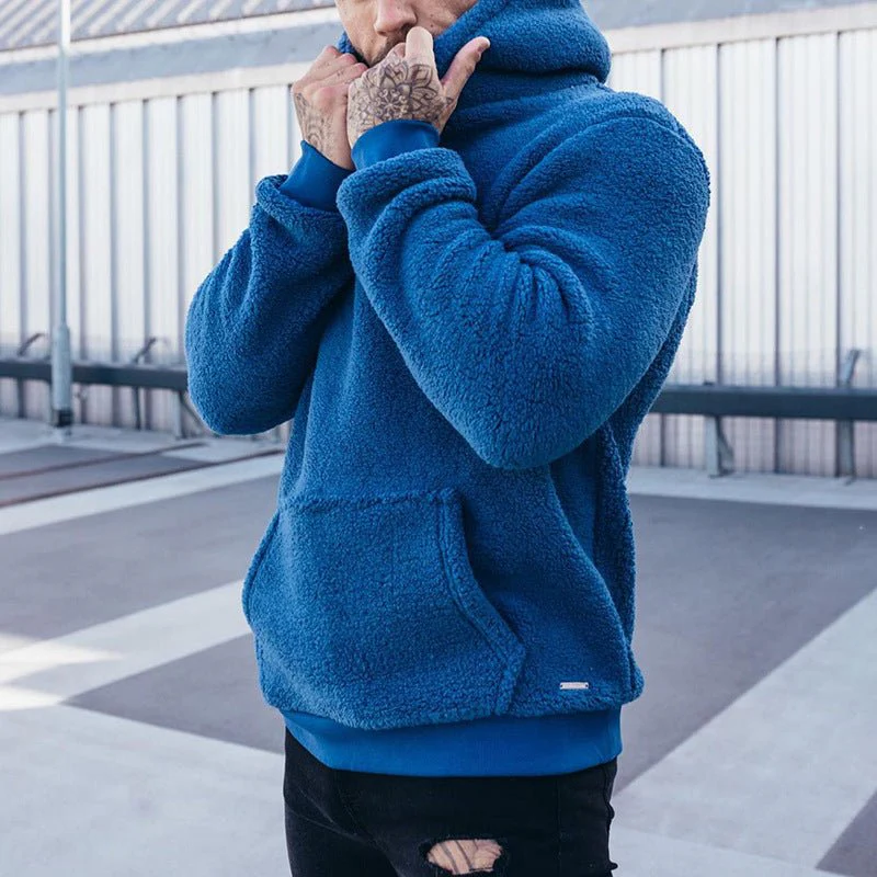 Kuscheliger Plüsch-Kapuzenpullover für Herren - Image 3