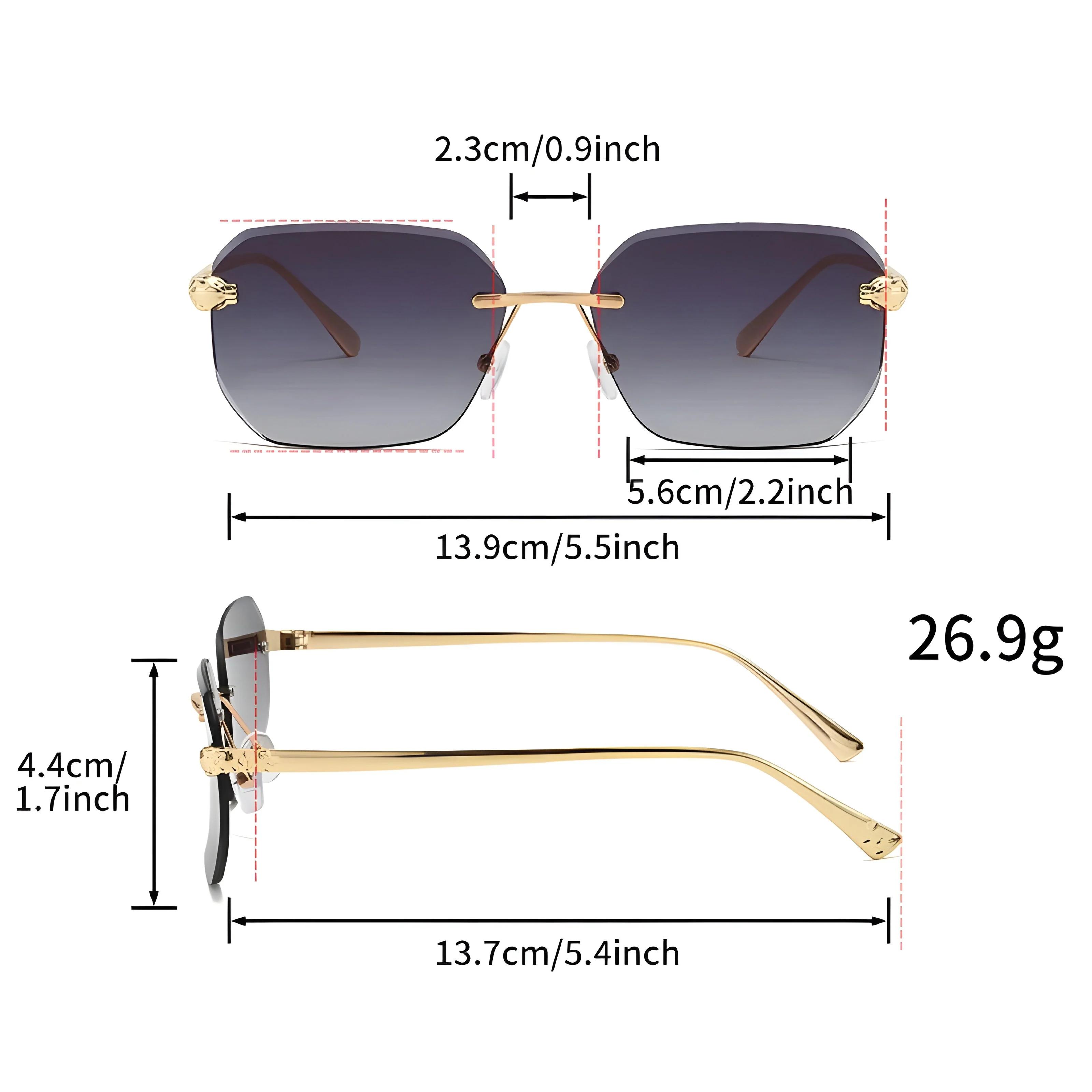 Rahmenlose Herren Sonnenbrille - Image 9