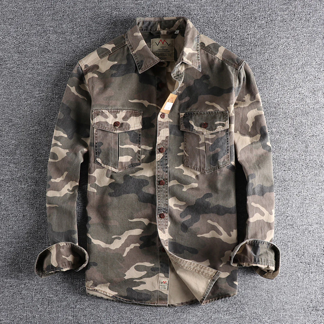 Robustes Herren langarm Hemd in Camouflage Optik - Image 12