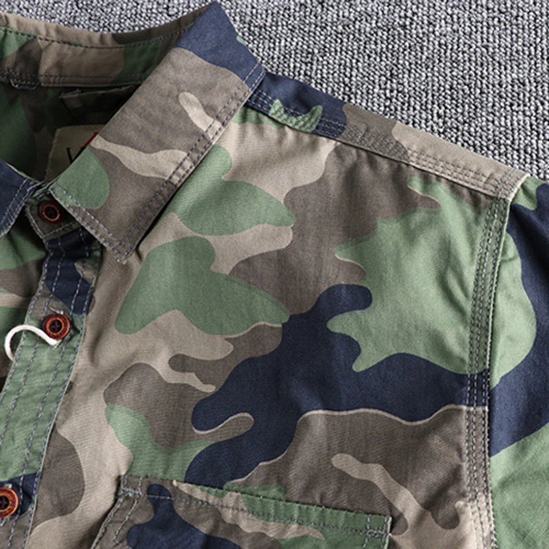 Robustes Herren langarm Hemd in Camouflage Optik - Image 6