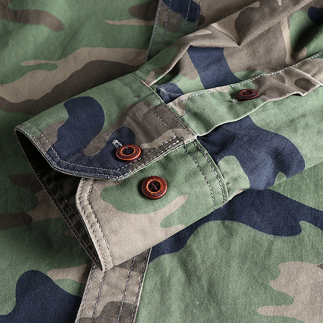 Robustes Herren langarm Hemd in Camouflage Optik - Image 9