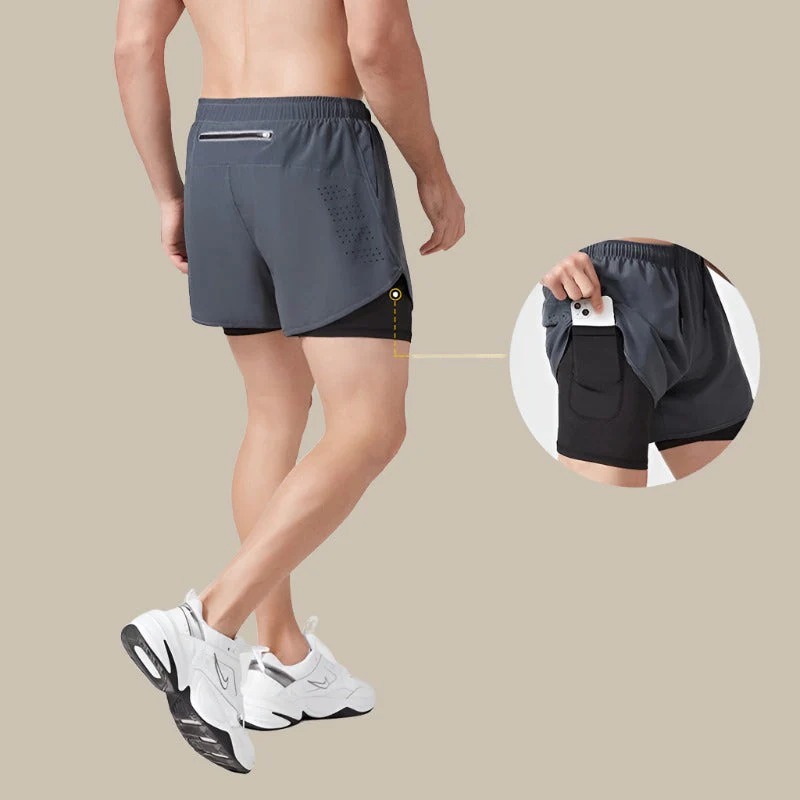 Schnelltrocknende Herren Laufshorts mit Reißverschluss - Image 2