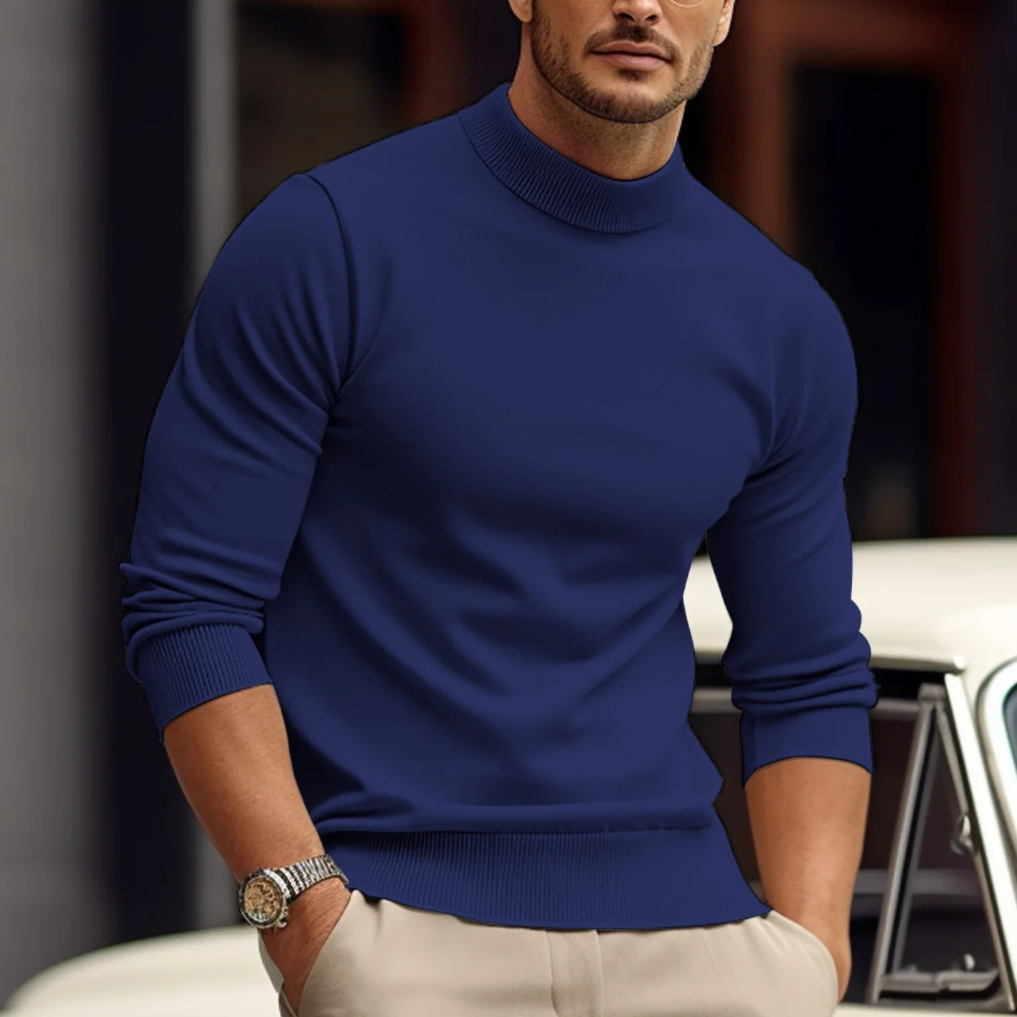 Stilvoller Herren-Pullover aus weicher Baumwolle - Image 2