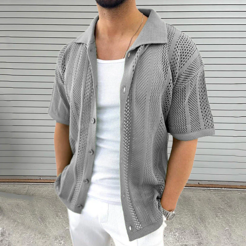 Strand Casual Herren kurzarm Hemd - Atmungsaktiv und Hollow Out Design - Image 5