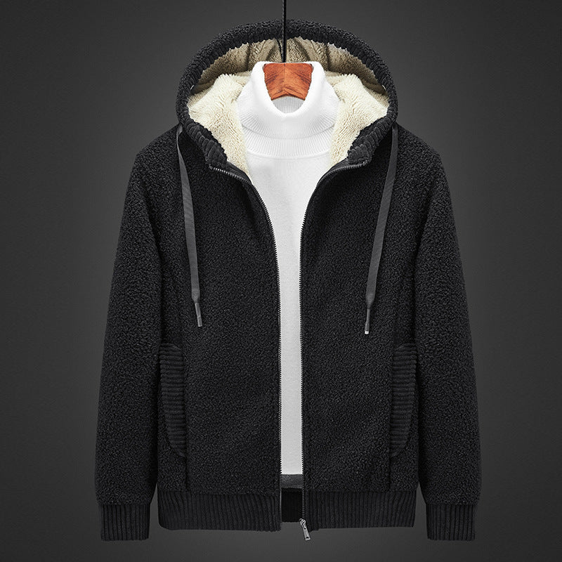 Warmer gefütterter Herren-Kapuzenpullover mit Reißverschluss - Image 2