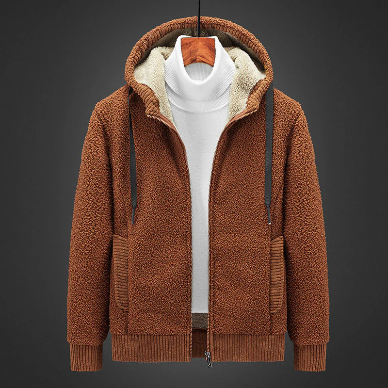 Warmer gefütterter Herren-Kapuzenpullover mit Reißverschluss - Image 3