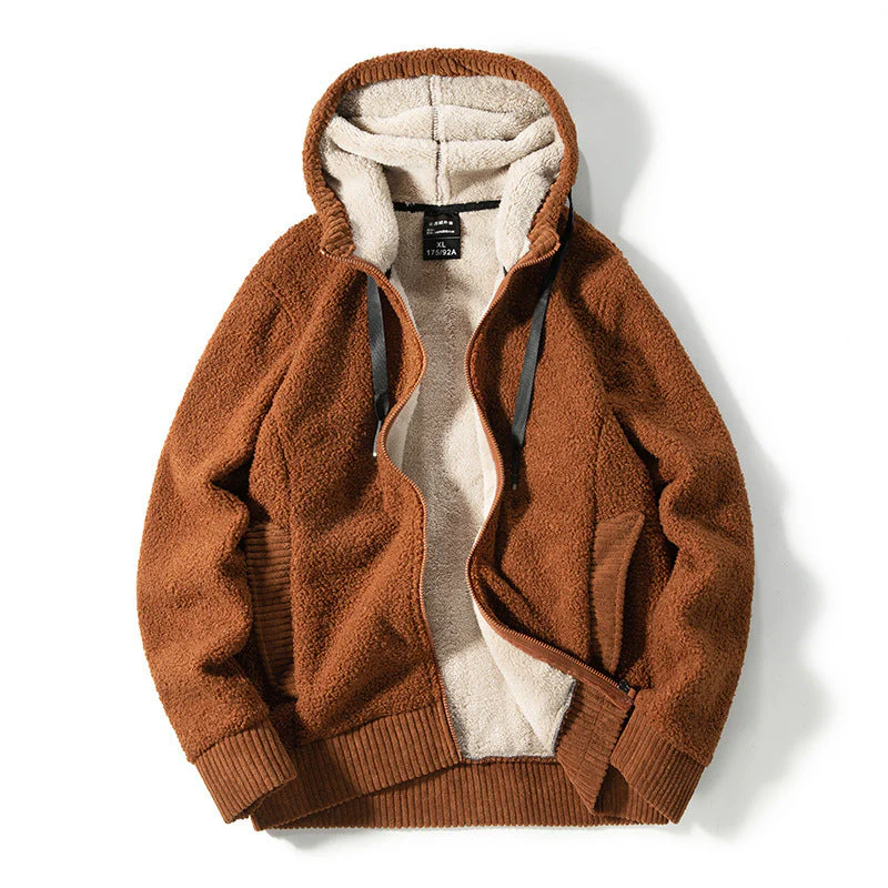 Warmer gefütterter Herren-Kapuzenpullover mit Reißverschluss - Image 5
